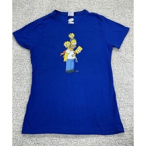 Simpsons Family Blue Women's Short Sleeve T Shirt Small Homer Bart‎ Lisa Maggie